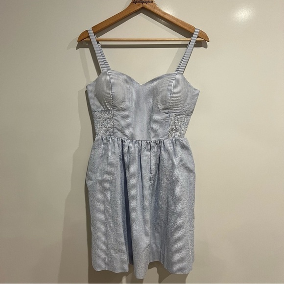 NWT Lilly Pulitzer Christine Blue Seersucker Mini Dress - Picture 4 of 12